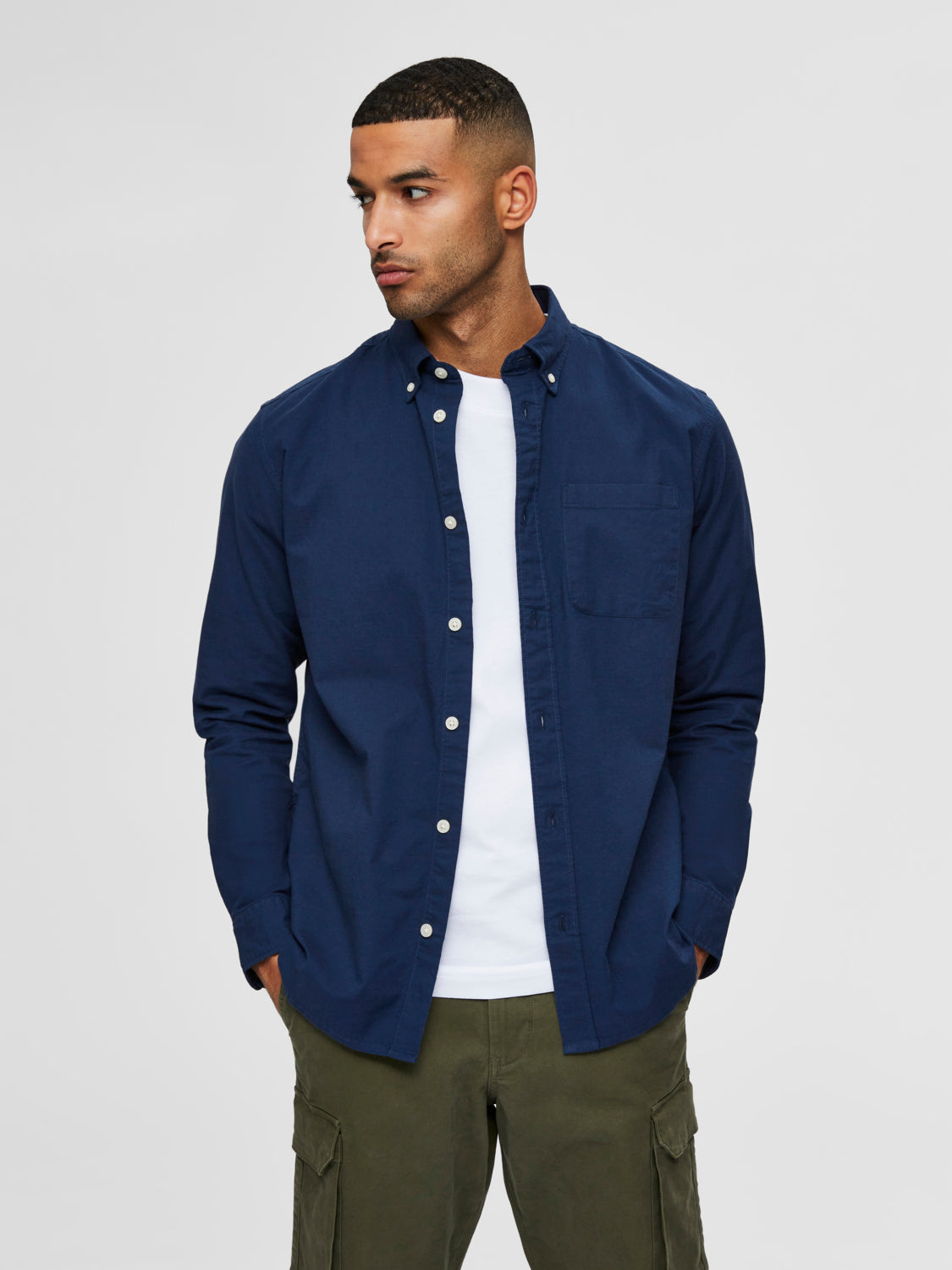 SLHREGRICK-OX Shirts - moonlit ocean